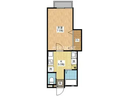 プチメゾン小野 F(1K/2階)の間取り写真