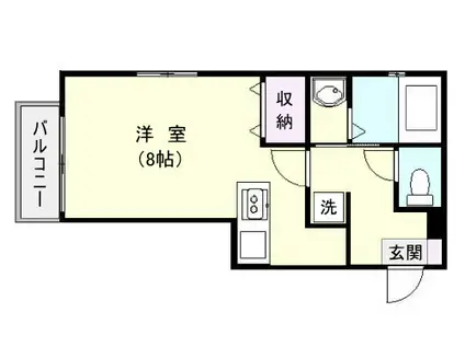 FACE(ワンルーム/2階)の間取り写真