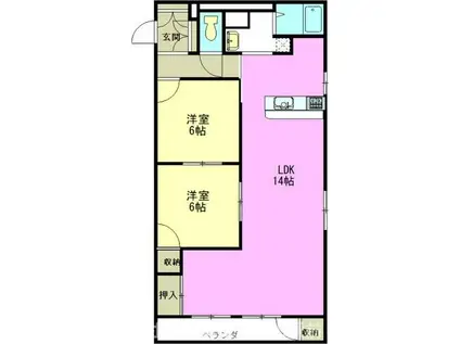啓周マンション(2LDK/1階)の間取り写真
