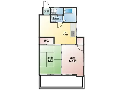 カトレアマンション(2DK/2階)の間取り写真