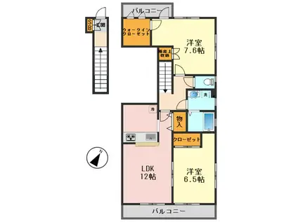 MA RIVE(2LDK/2階)の間取り写真