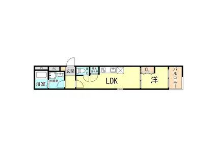 アート尼崎若王寺(1LDK/2階)の間取り写真