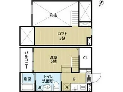 RICH HILL 北頭(ワンルーム/2階)の間取り写真