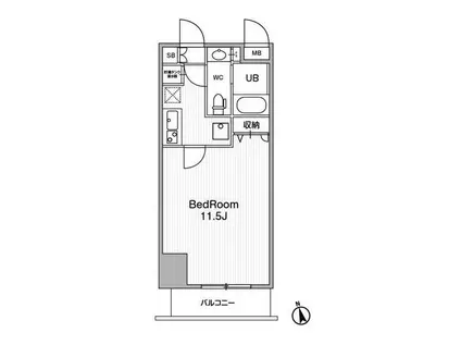 アーバンフラッツ池袋プレミアム(1K/24階)の間取り写真