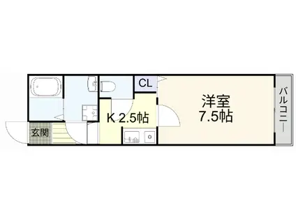 ロージュマンK&K(1K/1階)の間取り写真