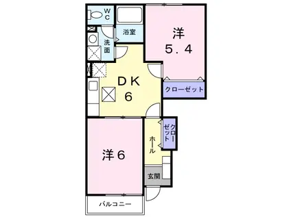 ジョイ・レジデンスIII(2DK/1階)の間取り写真