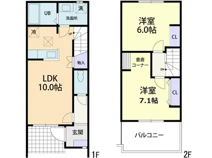 カーサ ミーテ A(2LDK/1階)の間取り写真