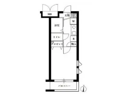 ロアール早稲田(1K/3階)の間取り写真