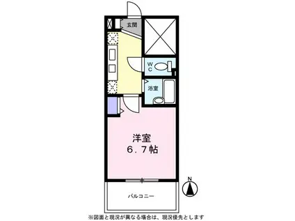 エスパシオAHY(ワンルーム/2階)の間取り写真