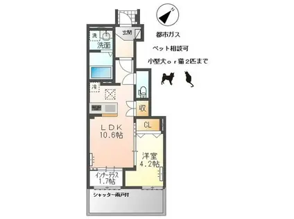 サクラII(1LDK/1階)の間取り写真