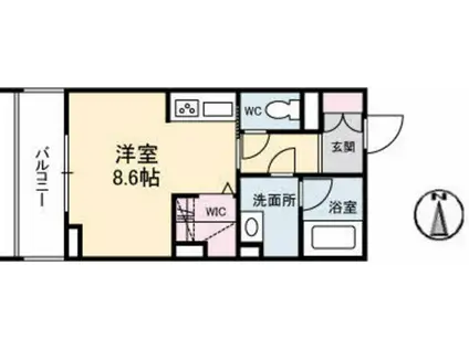 シャーメゾンステージ宇品東(ワンルーム/2階)の間取り写真