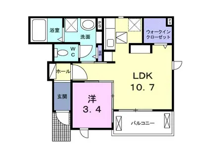 コネクトKRII(1LDK/1階)の間取り写真