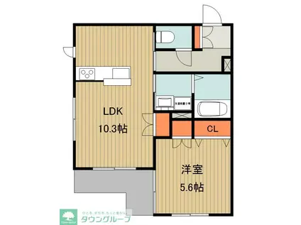 メゾン花鳥風月(1LDK/1階)の間取り写真