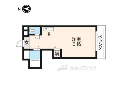 フレーヴァー深草Ⅱ(ワンルーム/3階)の間取り写真