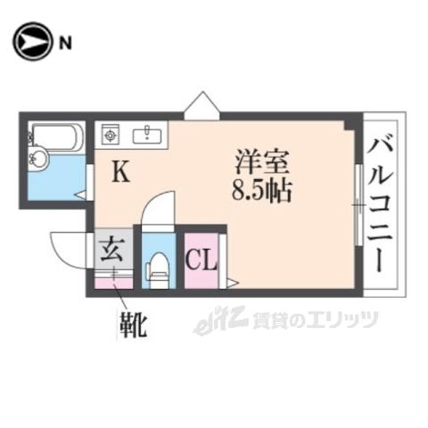 シャンテ―中宮2(ワンルーム/3階)の間取り写真