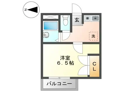 二輪ハウス(1K/2階)の間取り写真