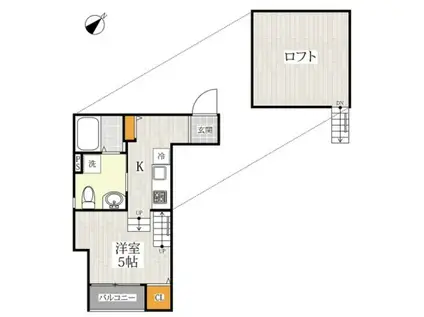 メゾンドバロン(1K/1階)の間取り写真