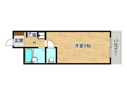 ライオンズマンション今里第2(1K/8階)の間取り写真