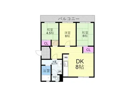 醍醐上ノ山団地 A1棟(3DK/4階)の間取り写真