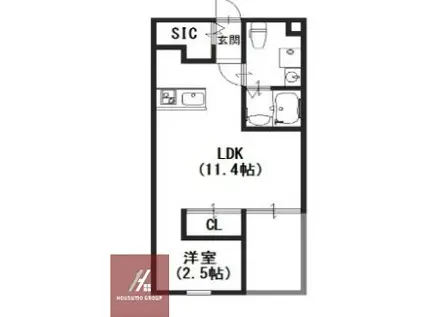 エルデ赤川(1LDK/1階)の間取り写真