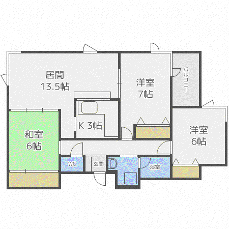 ルピナス宮の森(3LDK/2階)の間取り写真