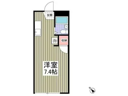 ハイツ舩木(ワンルーム/1階)の間取り写真