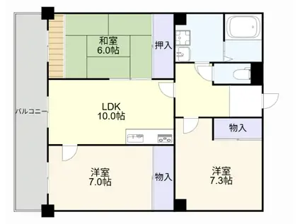 ナセール・リベルタ(3LDK/2階)の間取り写真