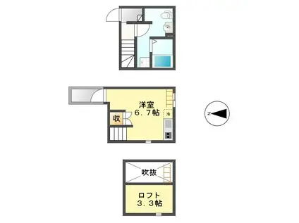 スミタイ栄生(ワンルーム/1階)の間取り写真