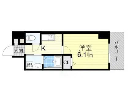 アーバンパーク住之江公園1(1K/11階)の間取り写真