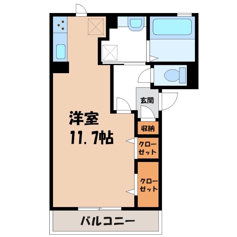 ファーストステージ(ワンルーム/2階)の間取り写真