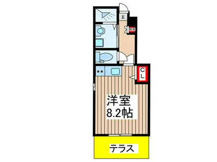 コスモヒルズ(ワンルーム/1階)の間取り写真
