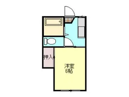 コーポ桂(1K/2階)の間取り写真