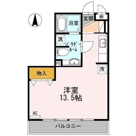 プロシード若宮(ワンルーム/1階)の間取り写真