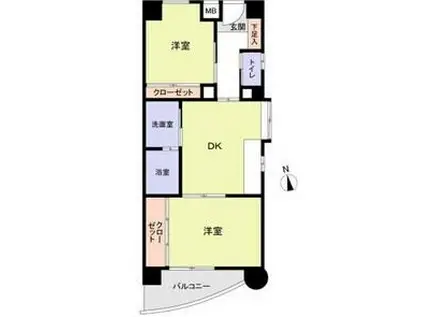 シャトー柴原00(1SDK/4階)の間取り写真