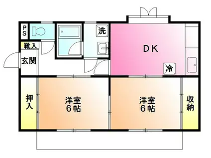 壱番館井之花(2DK/1階)の間取り写真