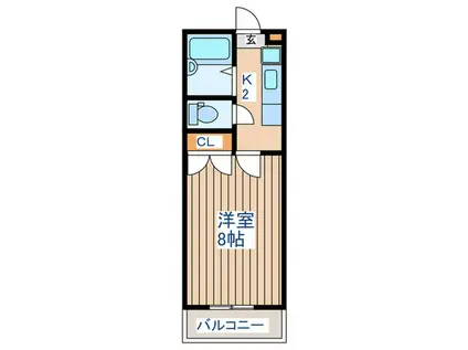 カーサCHIE(1K/1階)の間取り写真