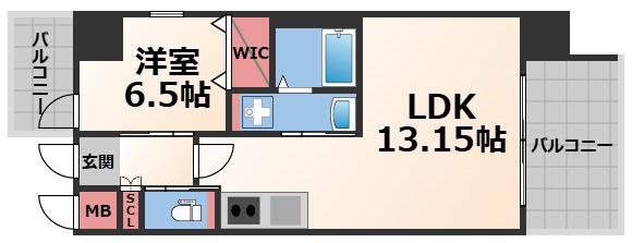 プレジオ永和ASIAN(1LDK/12階)の間取り写真