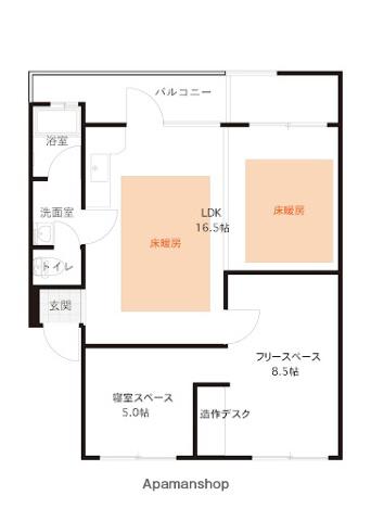CONTENTO ノース(2LDK/3階)の間取り写真