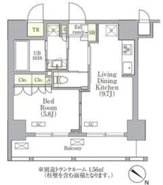ORSUS 三ノ輪(1LDK/4階)の間取り写真