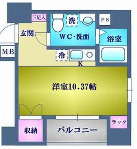 アヴァンツァーレ田端(ワンルーム/6階)の間取り写真