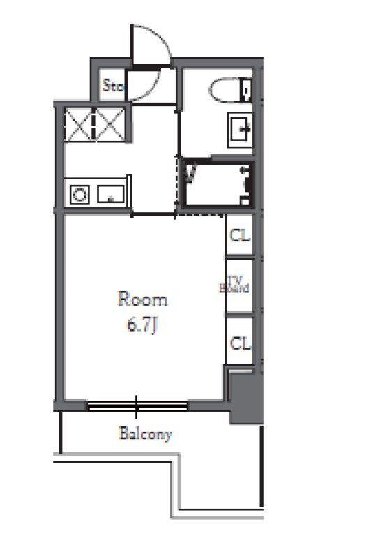 TOTSU RESIDENCE SHIBA(1K/4階)の間取り写真