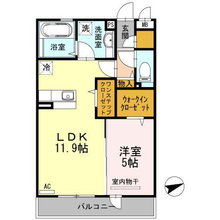 ロイヤルガーデン三国ヶ丘2番館(1LDK/1階)の間取り写真