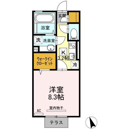 ロイヤルコーポ子飼本町(1K/1階)の間取り写真