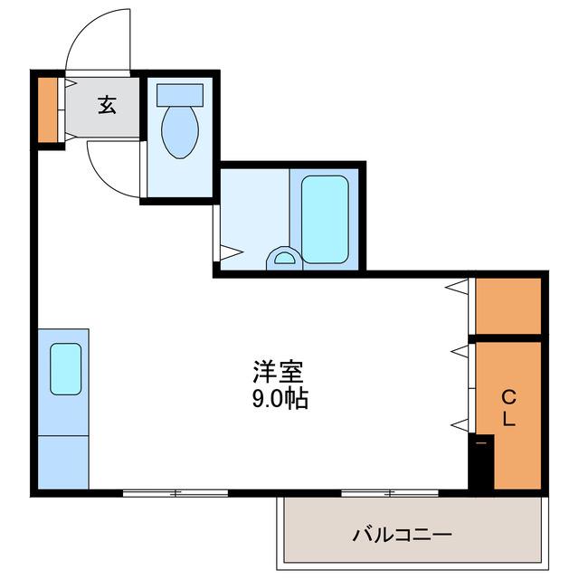 クラークハイツ(ワンルーム/4階)の間取り写真