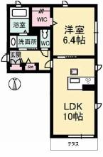 アプレ倉敷(1LDK/1階)の間取り写真