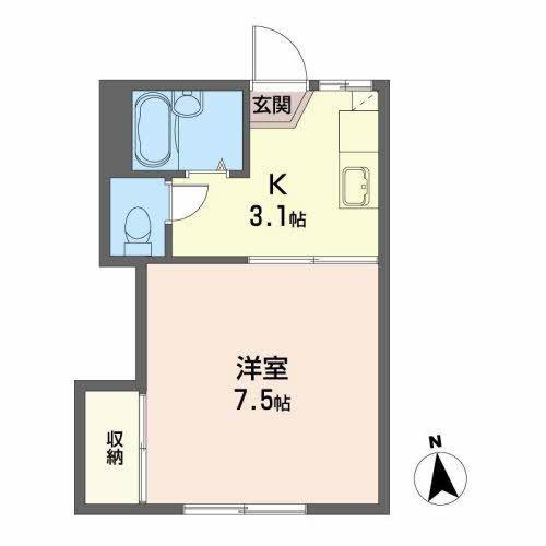 ホワイトパレス青葉A(1K/1階)の間取り写真
