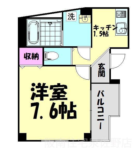 レナート若宮(1K/3階)の間取り写真