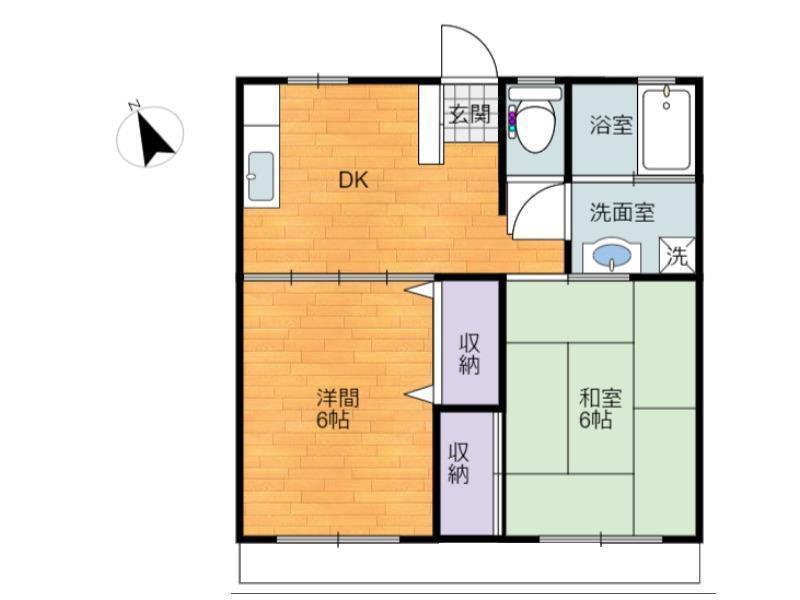 CASA OLIVA(2DK/2階)の間取り写真