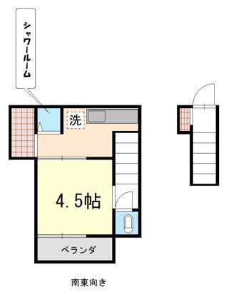鈴木荘(ワンルーム/2階)の間取り写真
