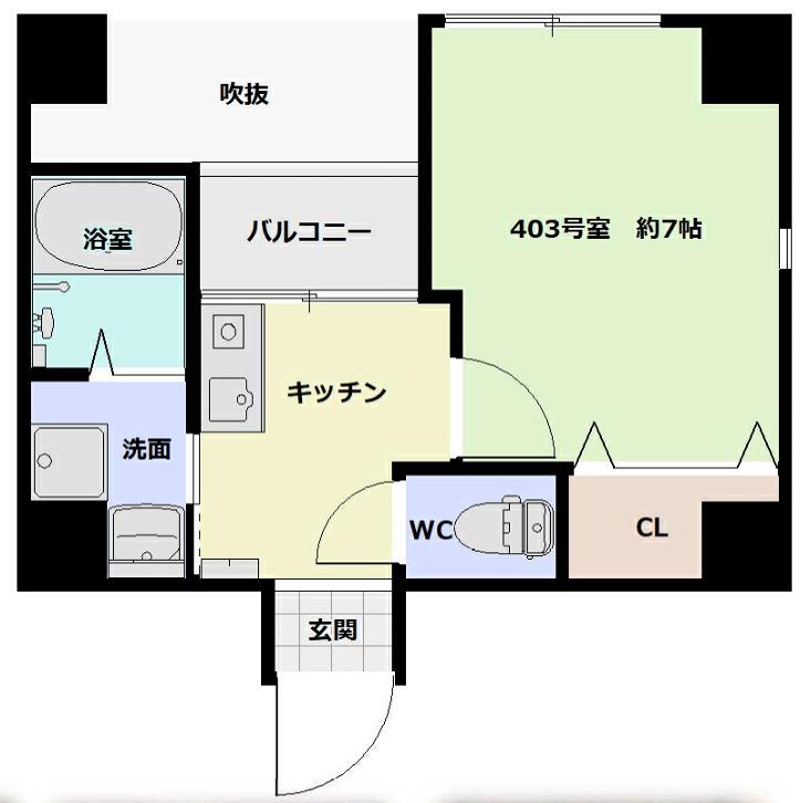 ロイヤル・カサブランカ(ワンルーム/3階)の間取り写真